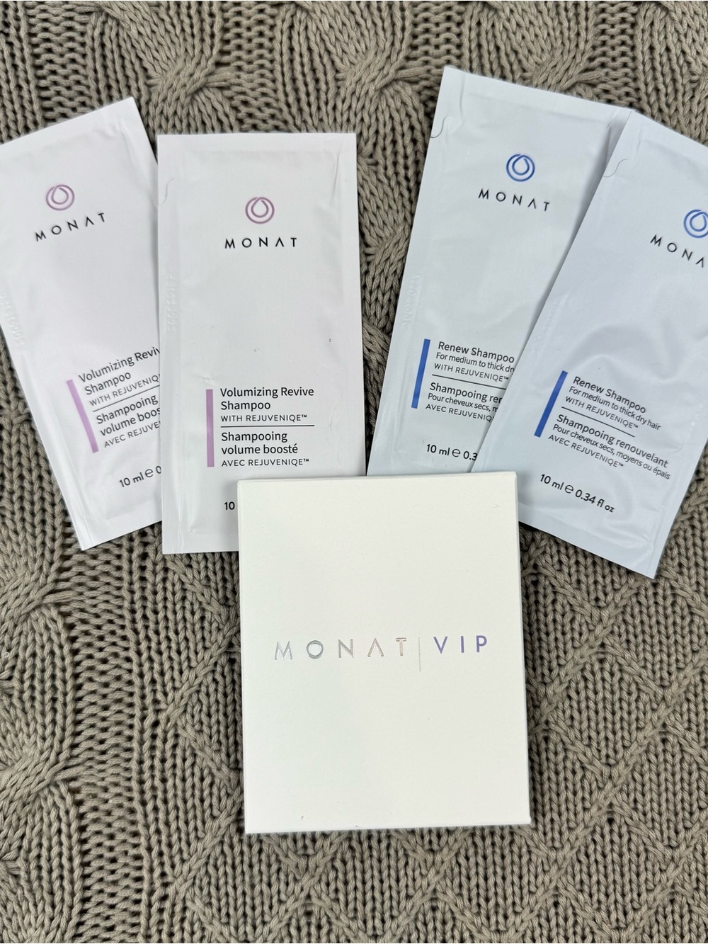 MONAT Volumizing & Renew Shampoo Sample Pack & Oil & Split End Mender